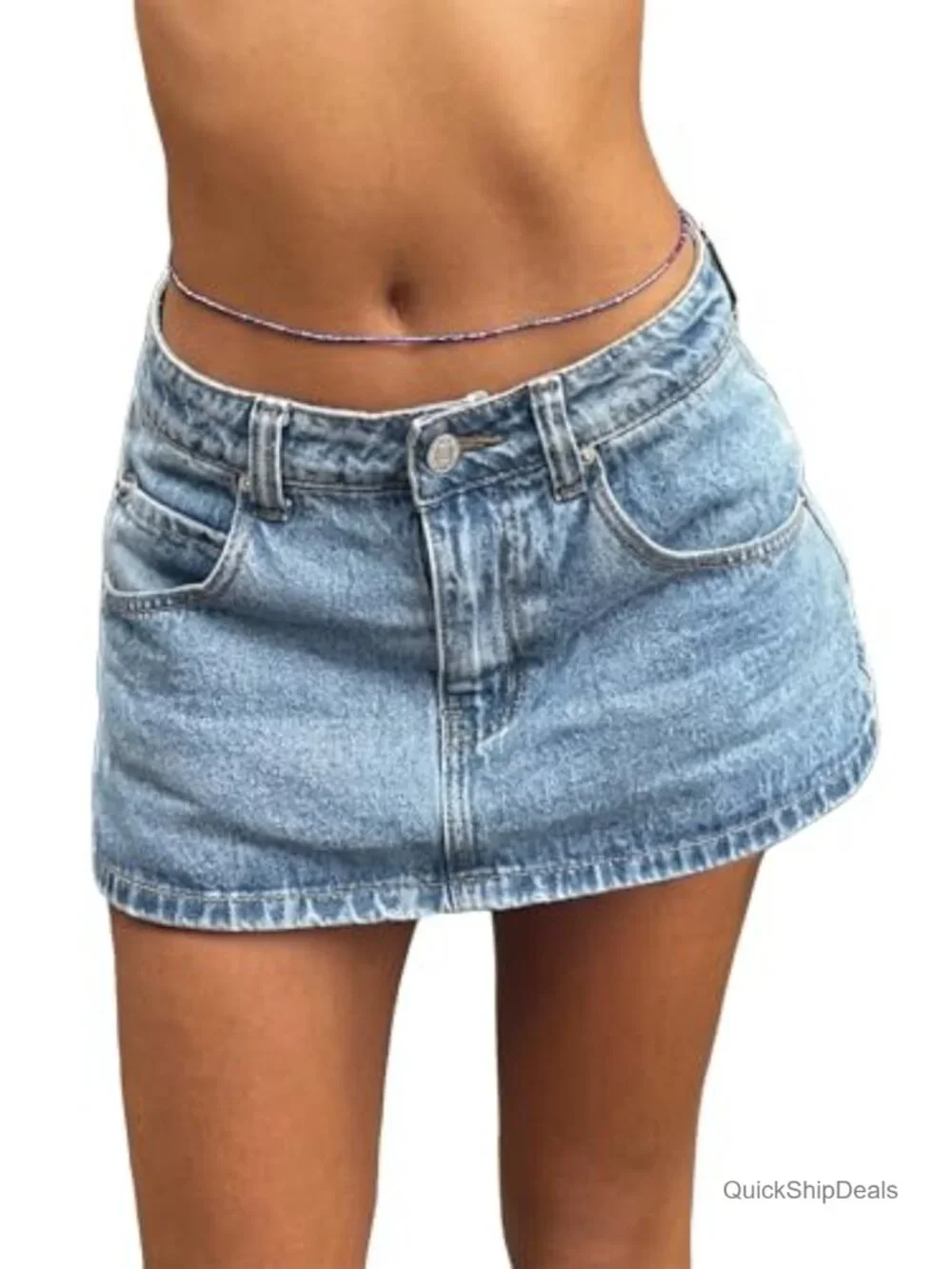 Women's Denim Skort with Built-In Shorts Y2K Mini Skirt Summer Streetwear